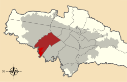 Location of the locality in the city of Bogotá