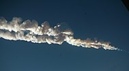 Chelyabinsk meteor trail