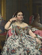 《靜坐的墨瓦特雪夫人》（Madame Moitessier Seated），1856年，收藏於英國國家美術館