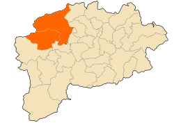 Map of Guelma Province highlighting the district