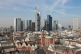 פרנקפורט, גרמניה, היא אחד המרכזים הכלכליים החושבים של האיחוד האירופי.