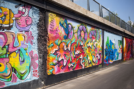 Graffiti alongside the Bloomingdale Trail in 2015