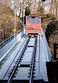 Bergbahn Heidelberg, Wagen der oberen Bahn bei der Einfahrt in die Station Molkenkur