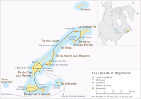 Mapa de las islas de la Magdalena