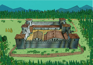 Artist’s impression of the road fort of Schaan (LI)