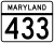 Maryland Route 433 marker