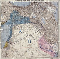 Carte des accords Sykes-Picot.