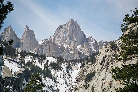 16. Mount Whitney highest summit of the Sierra Nevada and California.