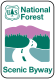 National Forest Scenic Byway route sign