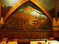 Wall painting in the Ratskeller "When wine and beers are fighting ..." by Heinrich Schlitt