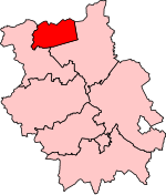 Map showing the location of the Peterborough constituency in Cambridgeshire, under the boundaries created by the 2023 boundary review and first used at the 2024 UK general election.