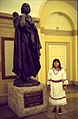 Native woman with statue, Washington, D.C.