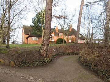 The main building seen from the driveway