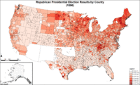 Map of Republican presidential election results by county