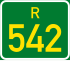 Regional route R542 shield