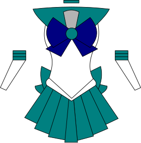 Dessin simplifié du costume de Sailor Neptune