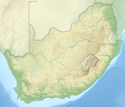 Location of lake in South Africa