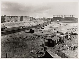 Embankment of the station under construction, 1937.