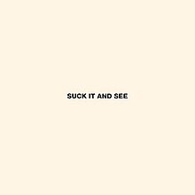 The title "Suck It and See" is placed in the centre of a cream background, stylized in all capital letters.