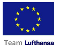 The logo of the airline alliance 'Team Lufthansa' from when it was founded (1996), and when it ceased operations (2004 [when replaced by Lufthansa Regional])