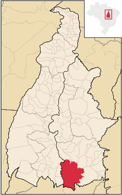 Location of Paranã in the state of Tocantins