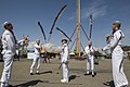 The Navy Ceremonial Guard Drill Team perform during Navy Week in Montana.