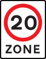 Entrance to a 20 miles per hour speed limit zone