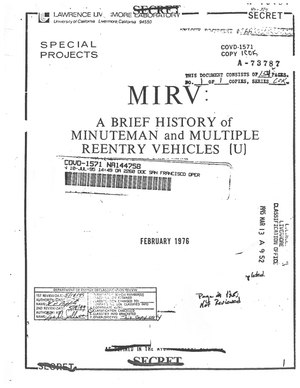 MIRV: A Brief History of Minuteman and Multiple Reentry Vehicles