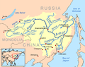 Mapa del río Amur y Jabárovsk (Khabarovsk)