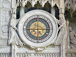 L'horloge astronomique de la cathédrale Notre-Dame de Chartres. (définition réelle 4 178 × 3 134)