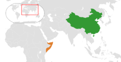 Map indicating locations of Somalia and China