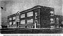 Eagle Avenue Public School Building from side-view on the ground.