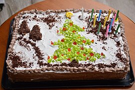 Christmas tree birthday cake
