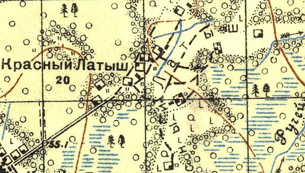 План деревни Красный Латыш. 1937 год