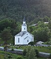 Lavik Church - the octagonal plan reflected in the tower.