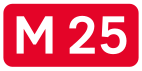 Highway M25 shield}}