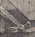 16th-century claw hammer; detail from Dürer's Melencolia I (c. 1514)