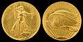 Saint-Gaudens double eagle, Roman numerals, ultra high relief