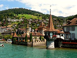 Oberhofen Castle and lake front