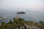 View of the island and bridge from the mainland (2009)