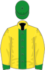 Yellow, Green stripe, Yellow sleeves, Green collar, cuffs and cap