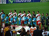 The Peruvian national team line-up prior to a Copa America game in 2007