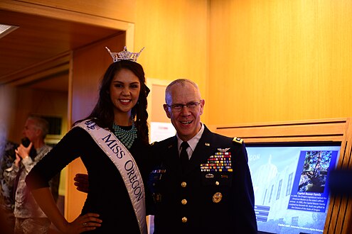 Allison Cook, Miss Oregon 2013, with Raymond F. Rees