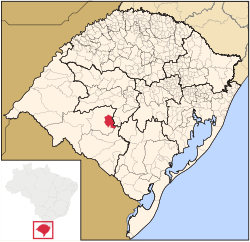 Location of Santa Margarida do Sul in Rio Grande do Sul