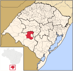 Localização de São Gabriel no Rio Grande do Sul