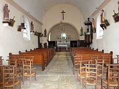 Intérieur de l’église avant redécouverte des peintures murales.