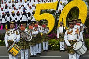 Military Band plays Sabah Governor's Salute during the 2013 Sabah state-level Independence Day Celebrations.