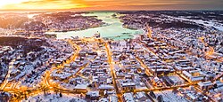 Sandefjord town centre during winter, 2019