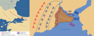 Схема осады Константинополя.