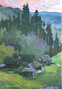 Sera argentea, (1963). Olio su tela, 77.5 × 54 cm. Museo Ivan Hončar, Kiev.